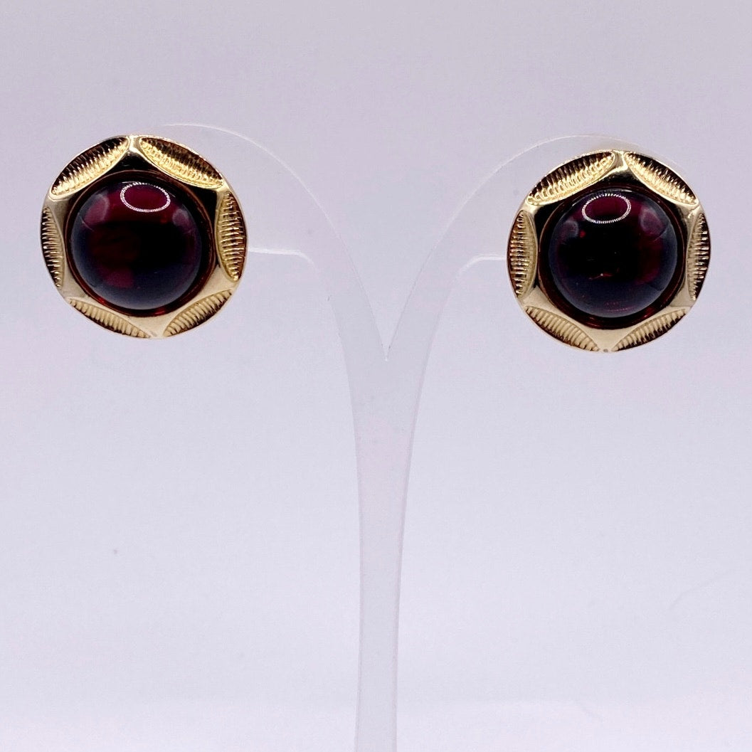 M Jent Signed Pierced Vintage Earrings
