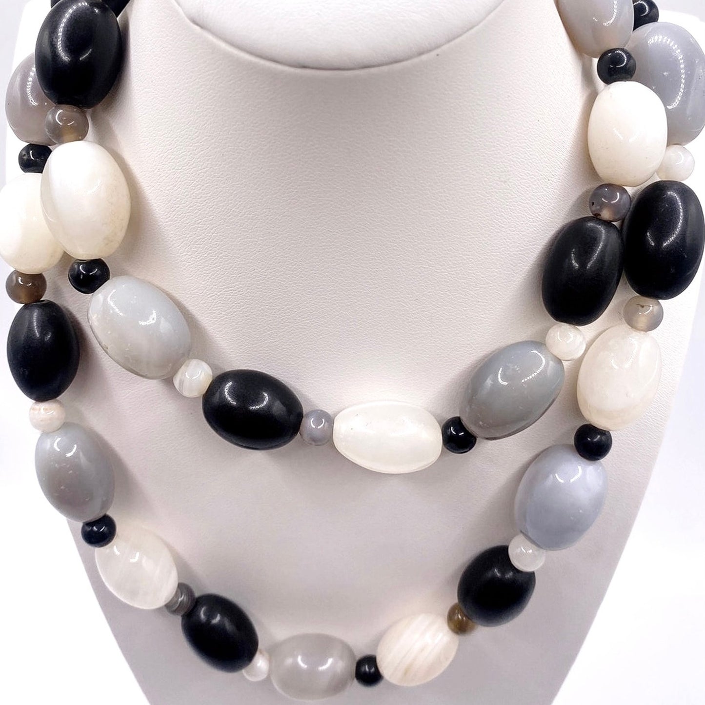 Necklace Agate and Quartz Beads 42”