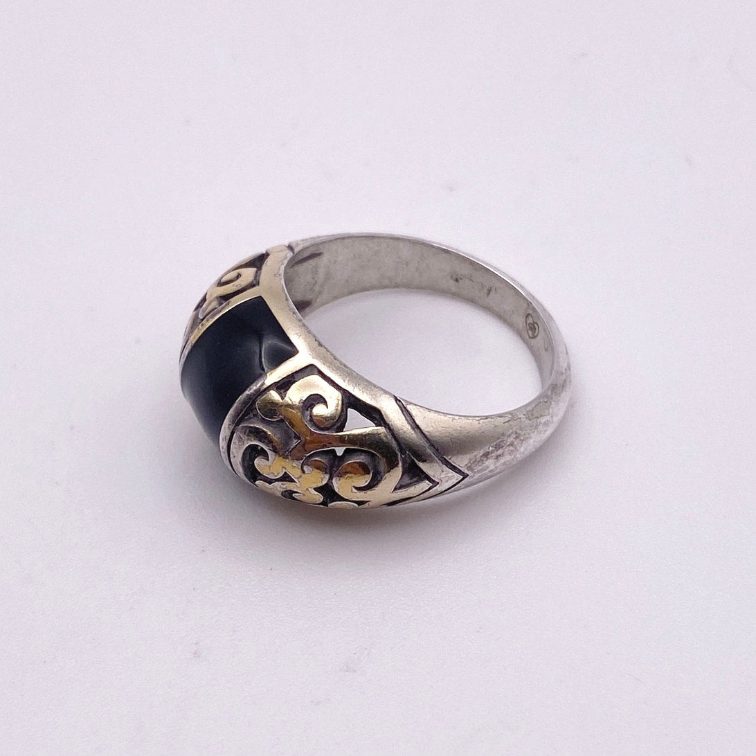 Brighton Sterling Silver And Black Onyx Ring 9”