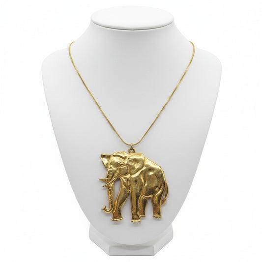 Monet Vintage Elephant Pendant Chain 24”