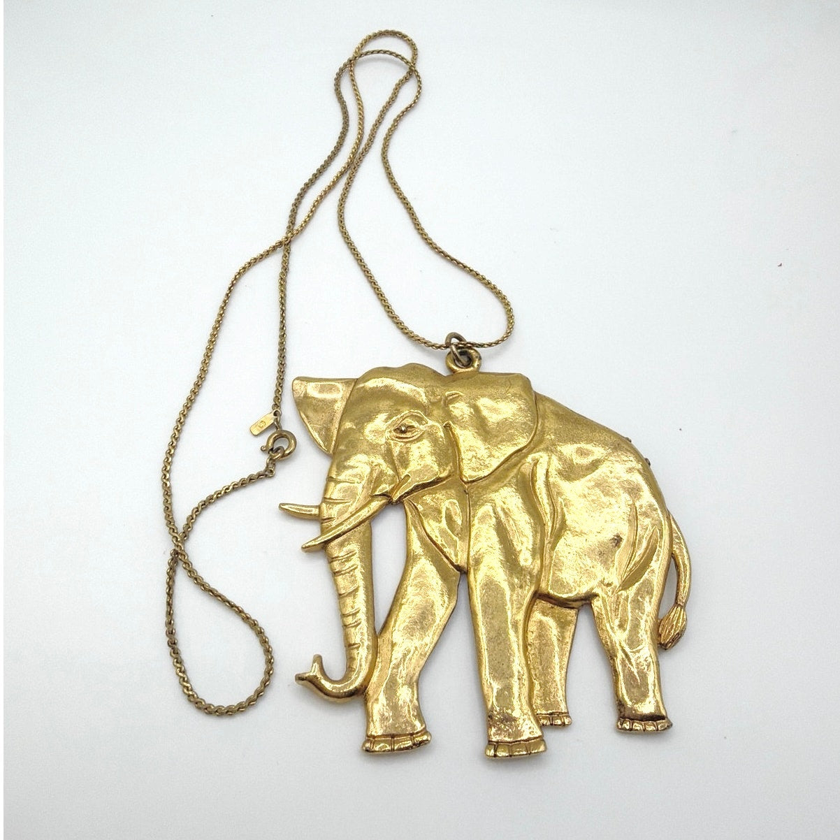 Monet Vintage Elephant Pendant Chain 24”