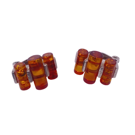 Baltic Amber St Silver ClipOn Earrings