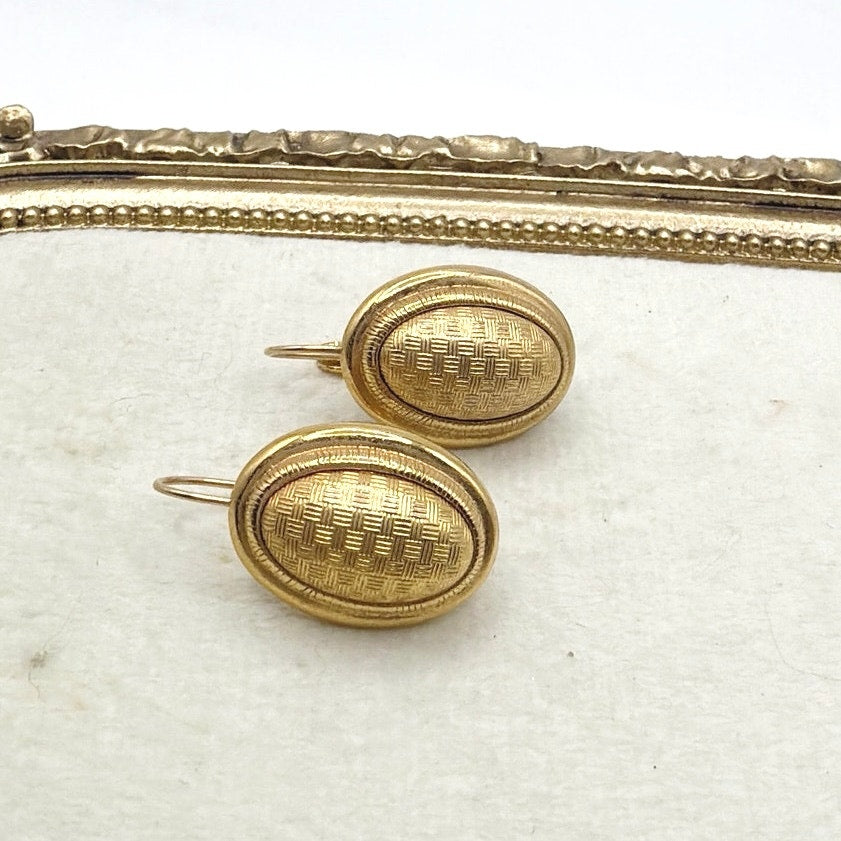 Monet Vintage Gold Tone Clip On Earrings
