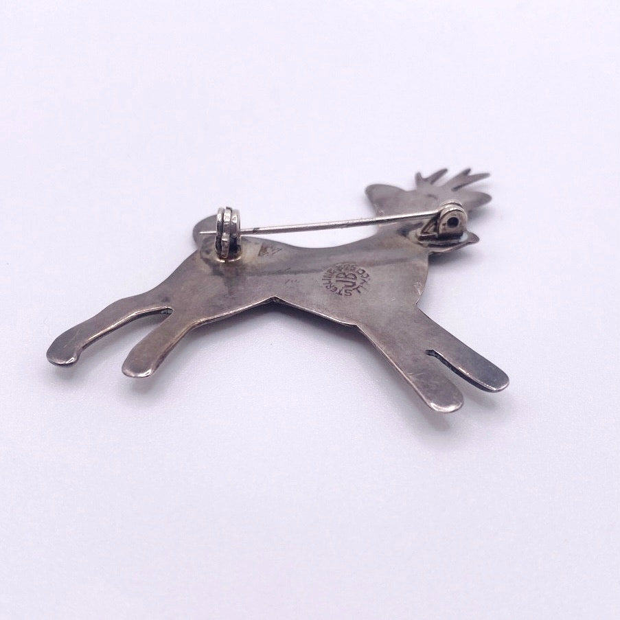 Sterling Silver Taxco Reindeer Brooch