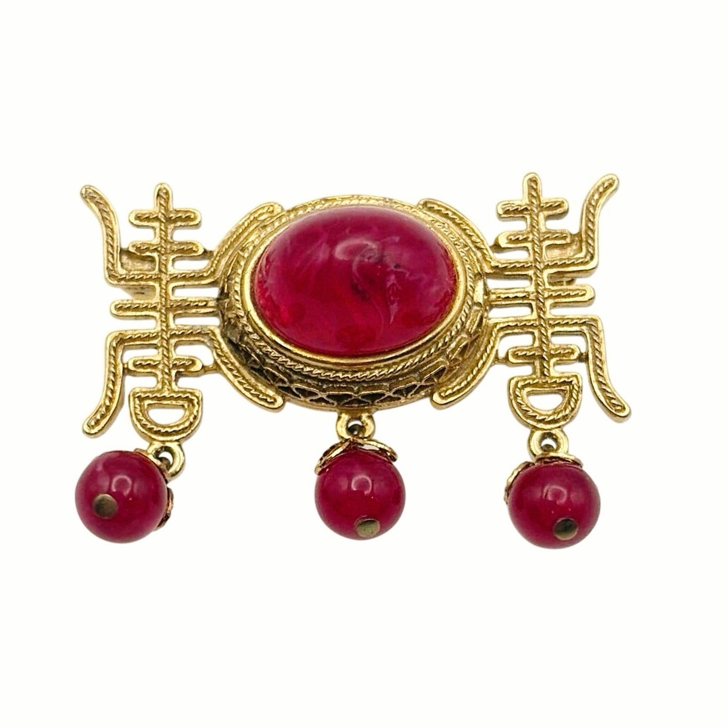 Vintage Neon Pink Lucite Bar Brooch