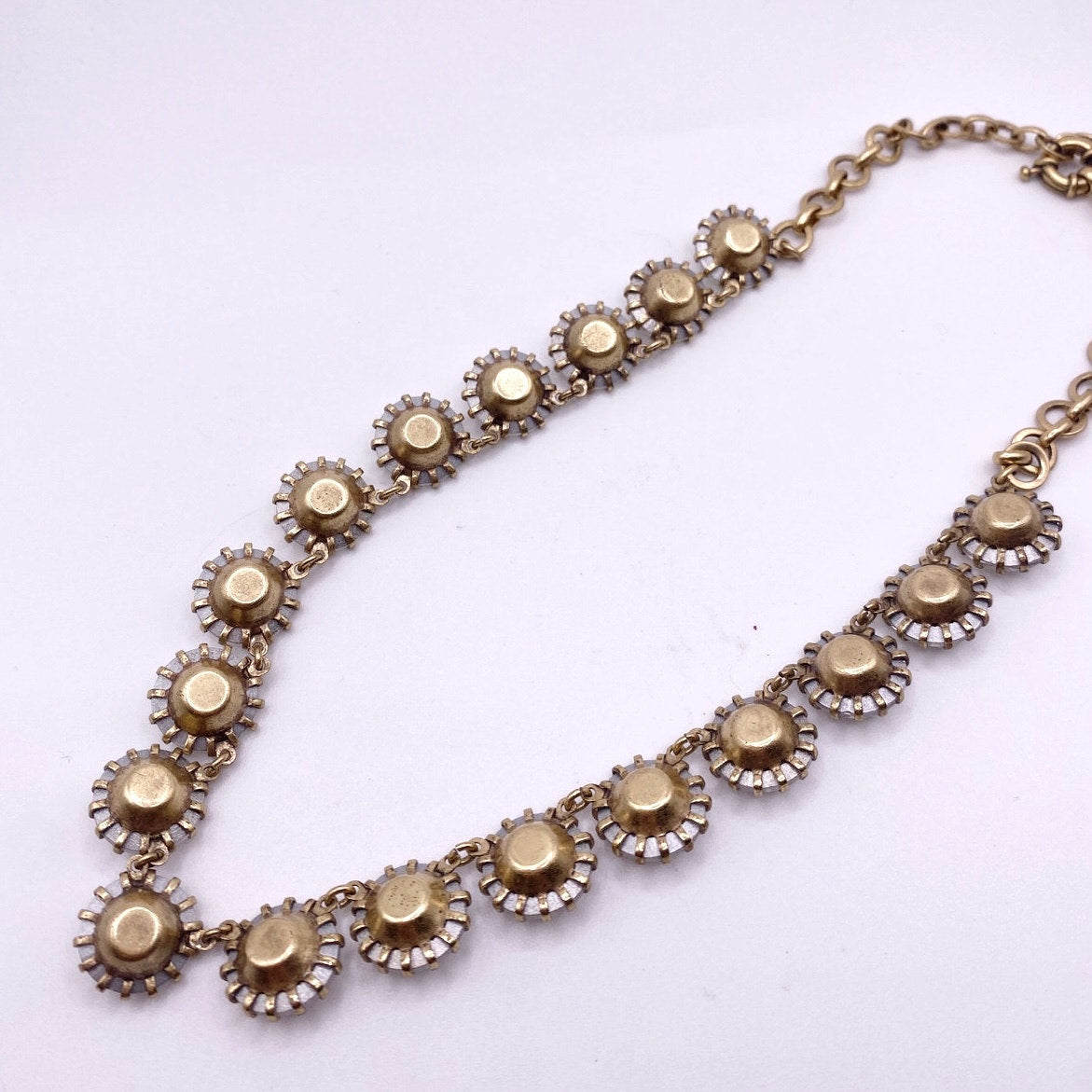 J Crew Necklace Ravioli Rhinestones Stones