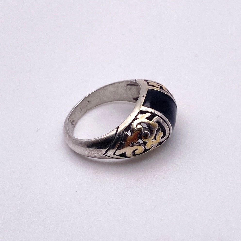 Brighton Sterling Silver And Black Onyx Ring 9”
