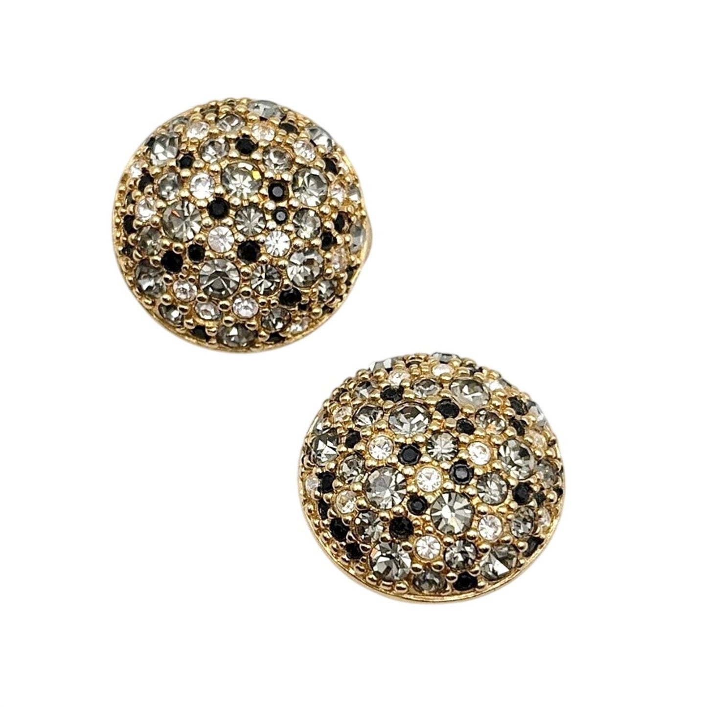 Swarovski Signed Vintage Clip On Earrings Pave Crystals