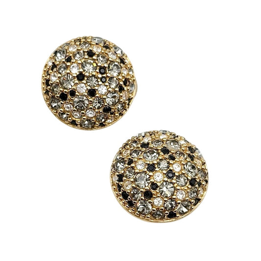 Swarovski Signed Vintage Clip On Earrings Pave Crystals