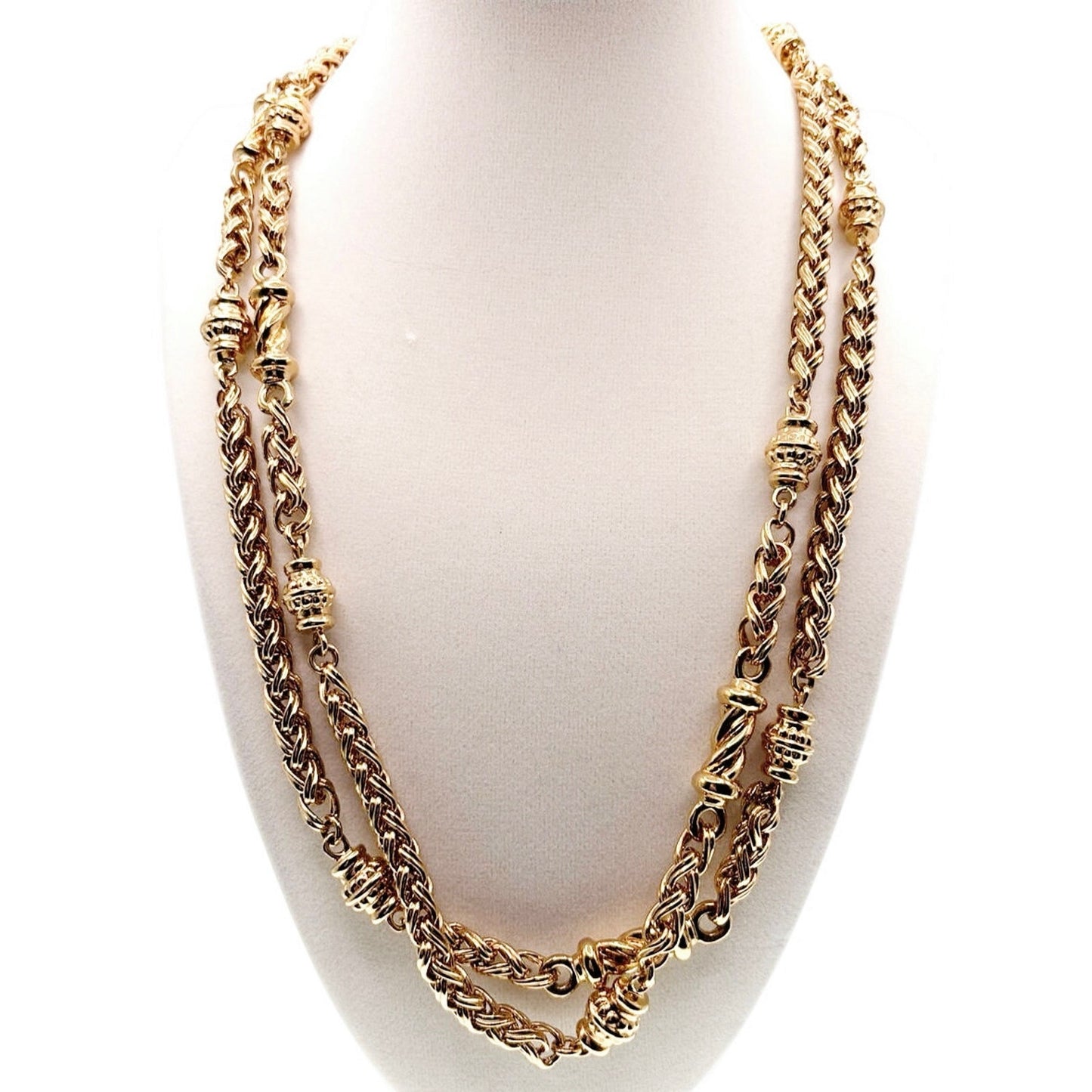 St John’s Extra Large Gold Tone Necklace Necklace 44”