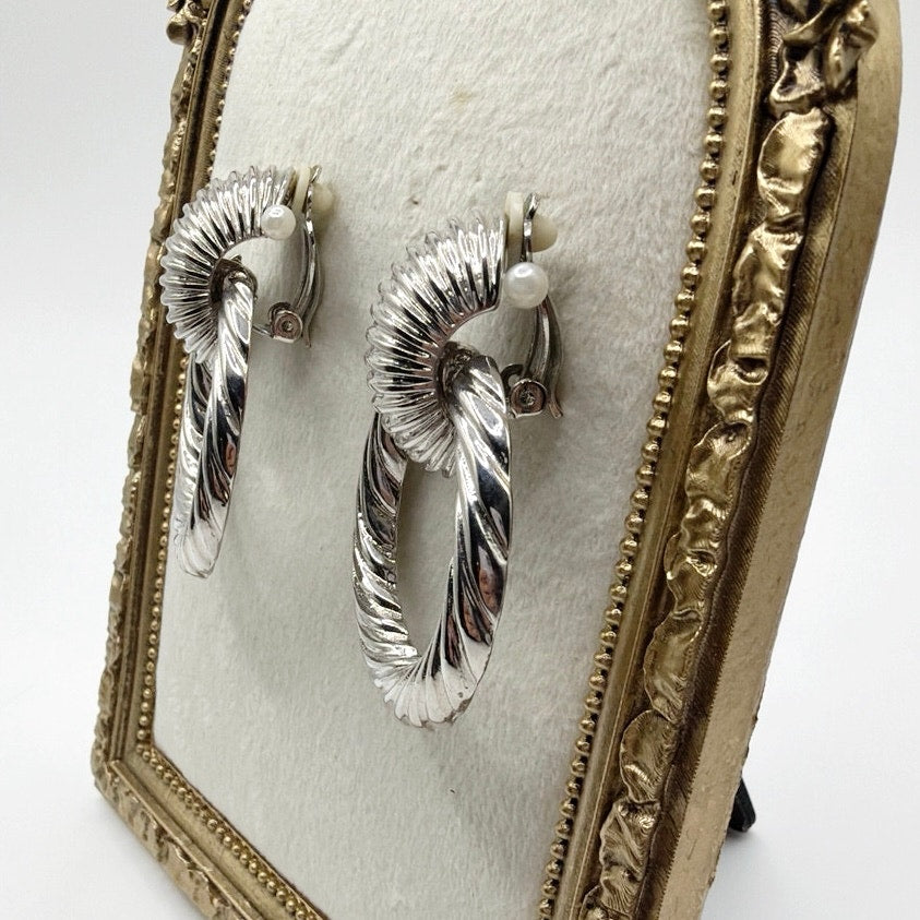 Statement Clip on Vintage Earrings Door Knocker Style 2”
