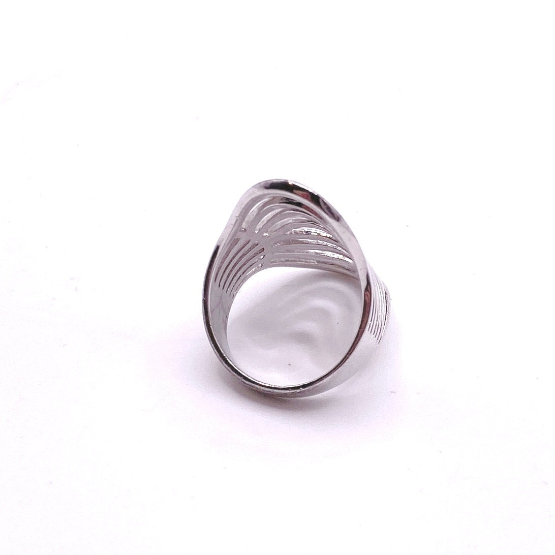 Sterling Silver Statement Modernist Ring Size 7