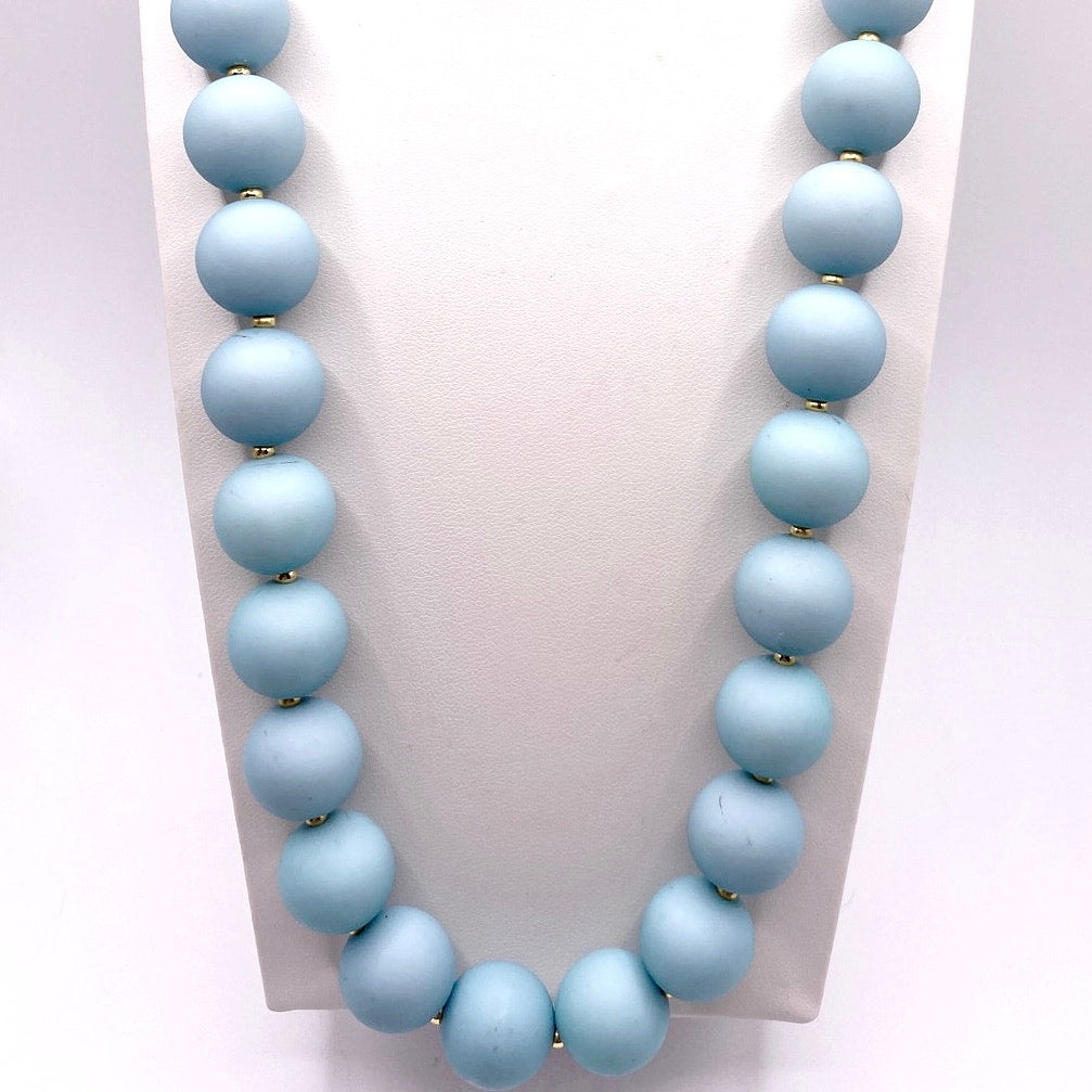 Gorjana Iris Statement Sky Blue Lucite Necklace New with Tag