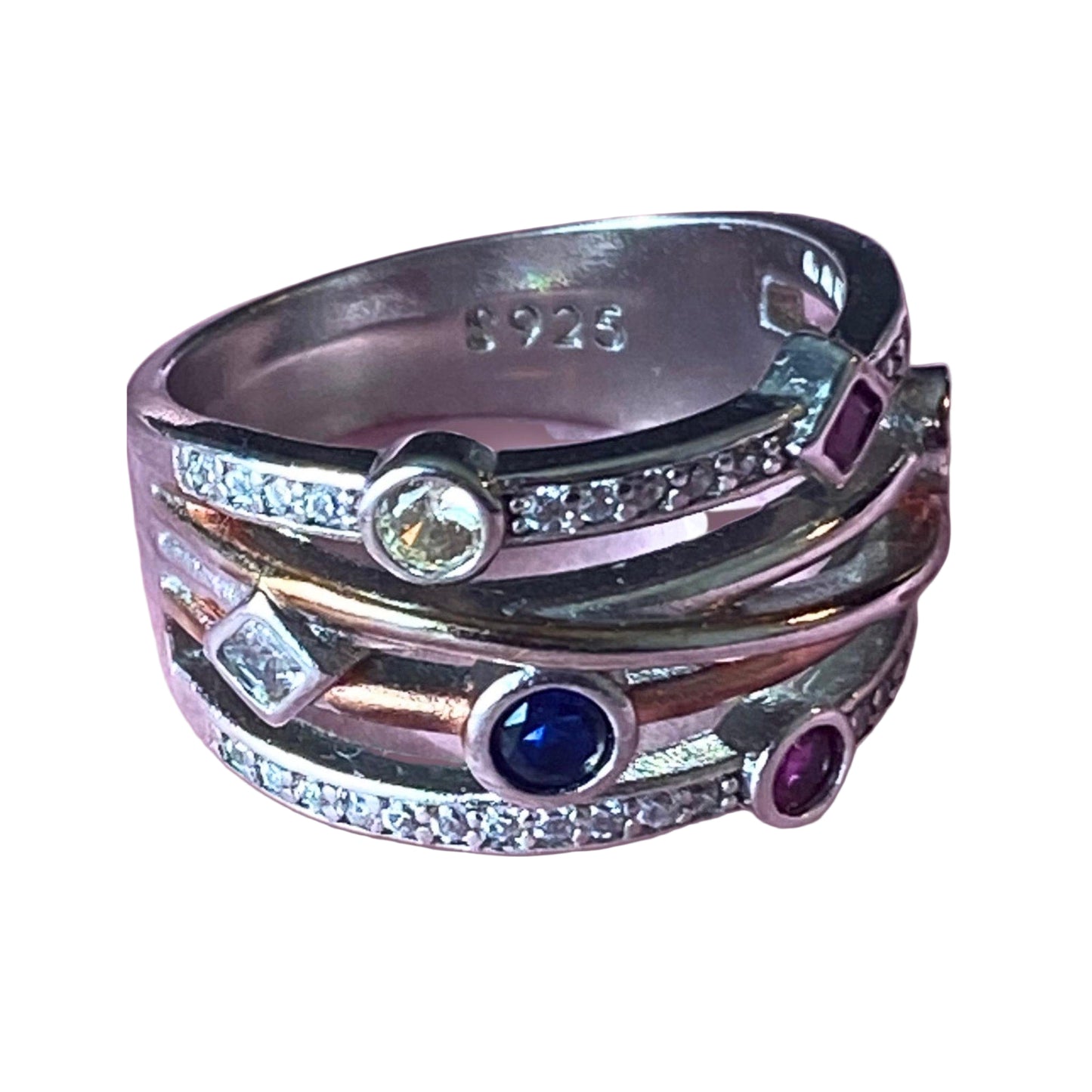 St Silver and lab Created Ruby and Sapphire