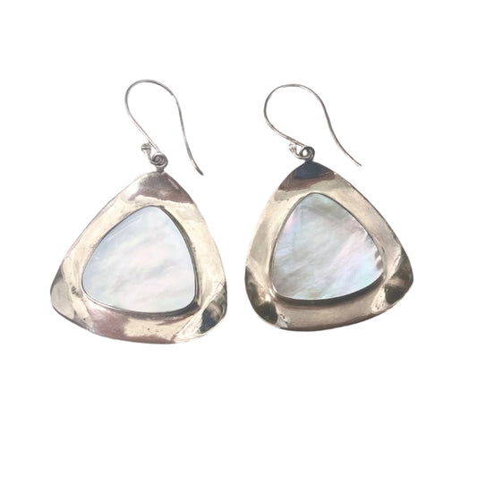 Sterling Silver Inlaid Mother of Pearl Earrings