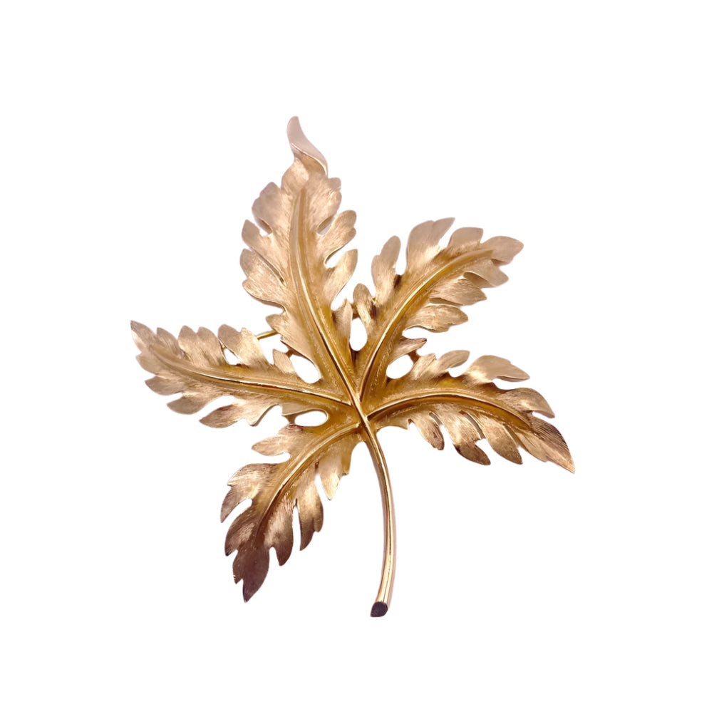 Crown Trifari Leaf Brooch