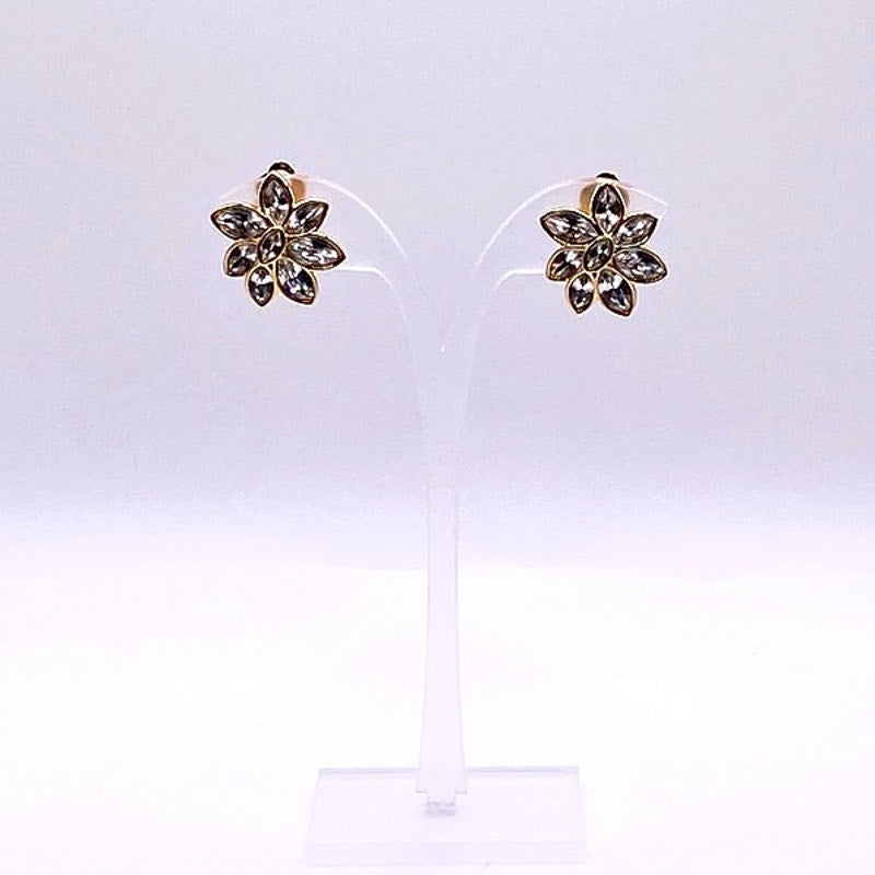 Swarovski VTG Flower ClipOn Earrings
