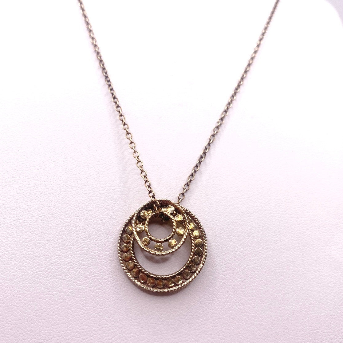 Anna Beck Open Circle Necklace Chain Gold Vermeil Sterling Silver 16”-18”
