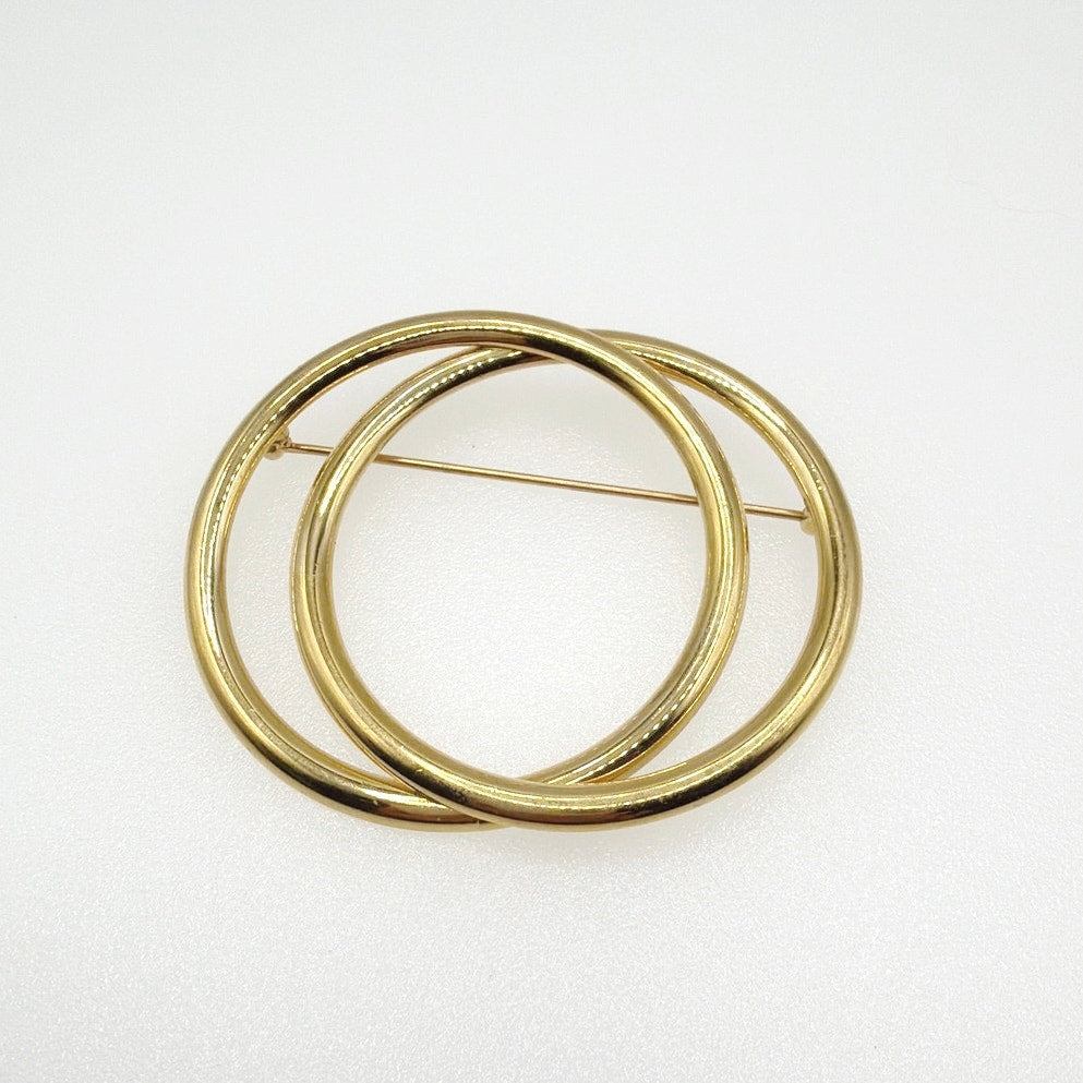 Monet Vintage Double Circle Brooch 2.5”