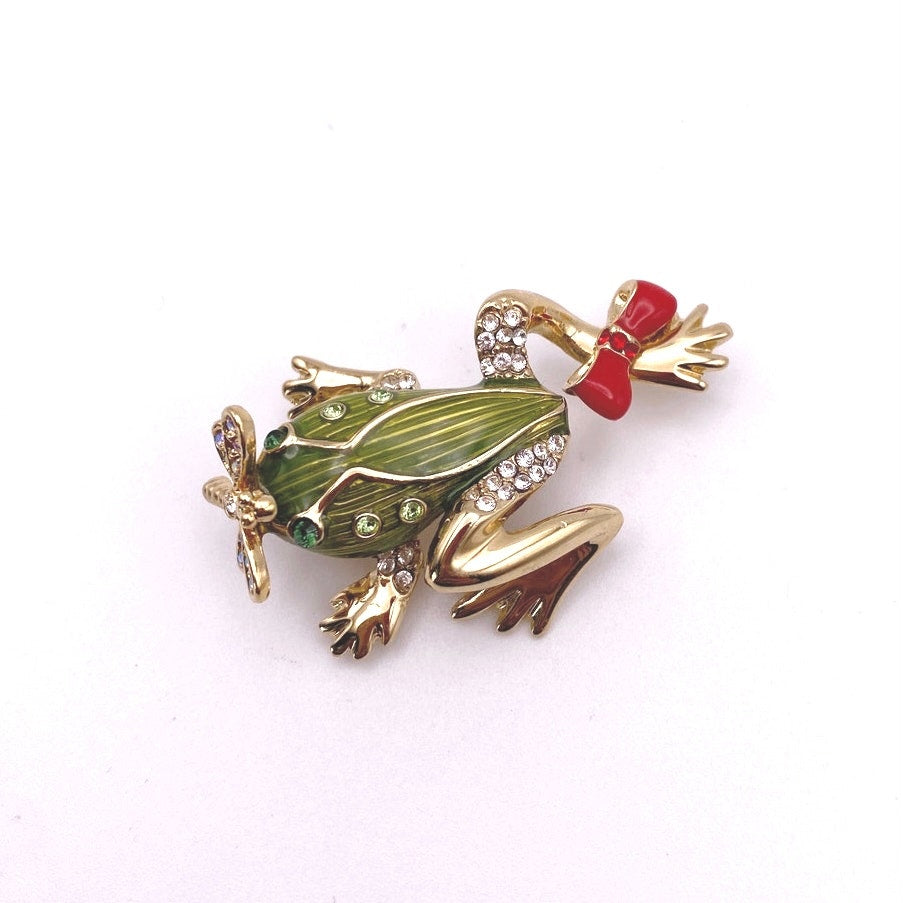 St John Beautiful Frog Vintage Brooch