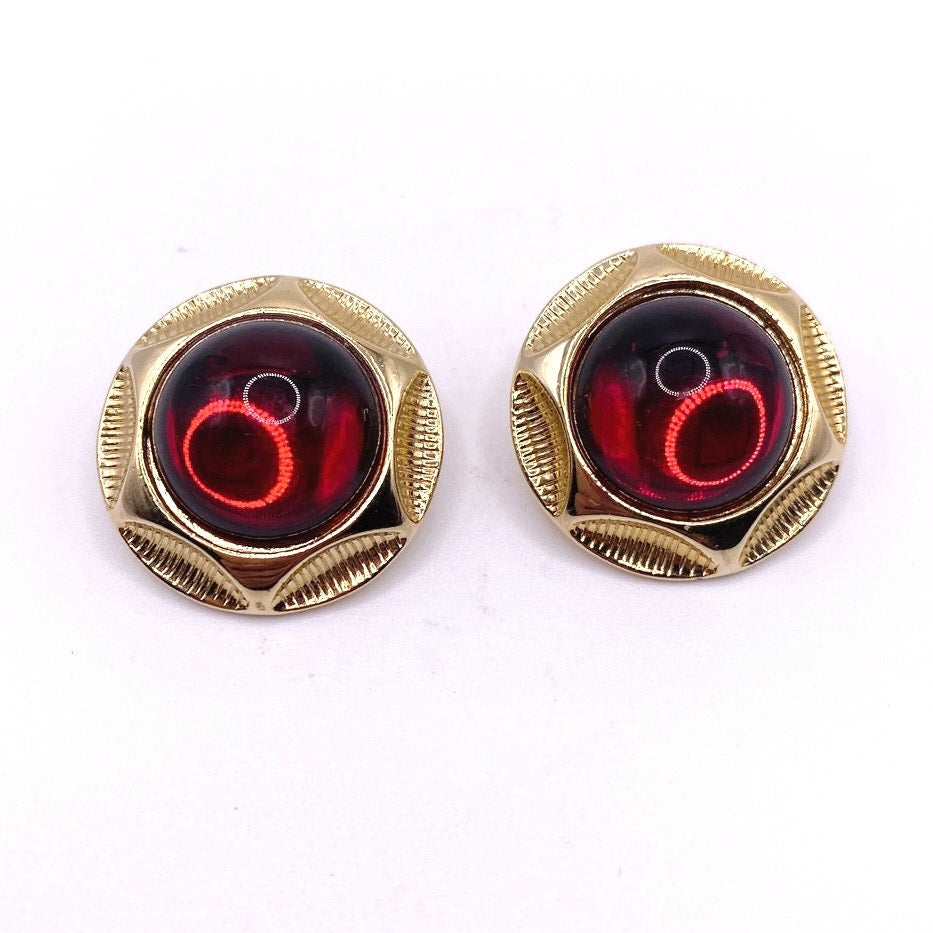 M Jent Signed Pierced Vintage Earrings