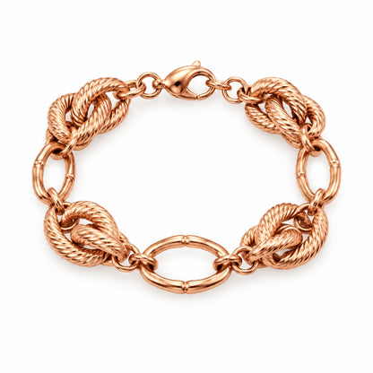 Bronze Milor Italy Rose Gold Tone Bracelet 7”