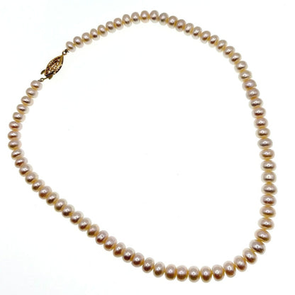 Freshwater Pearls and Gold Filled Clasp Short Necklace 15”