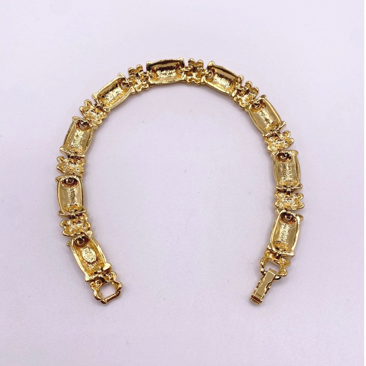 Joan Rivers Gold Tone Tennis Bracelet with Rhinestones Size 8”