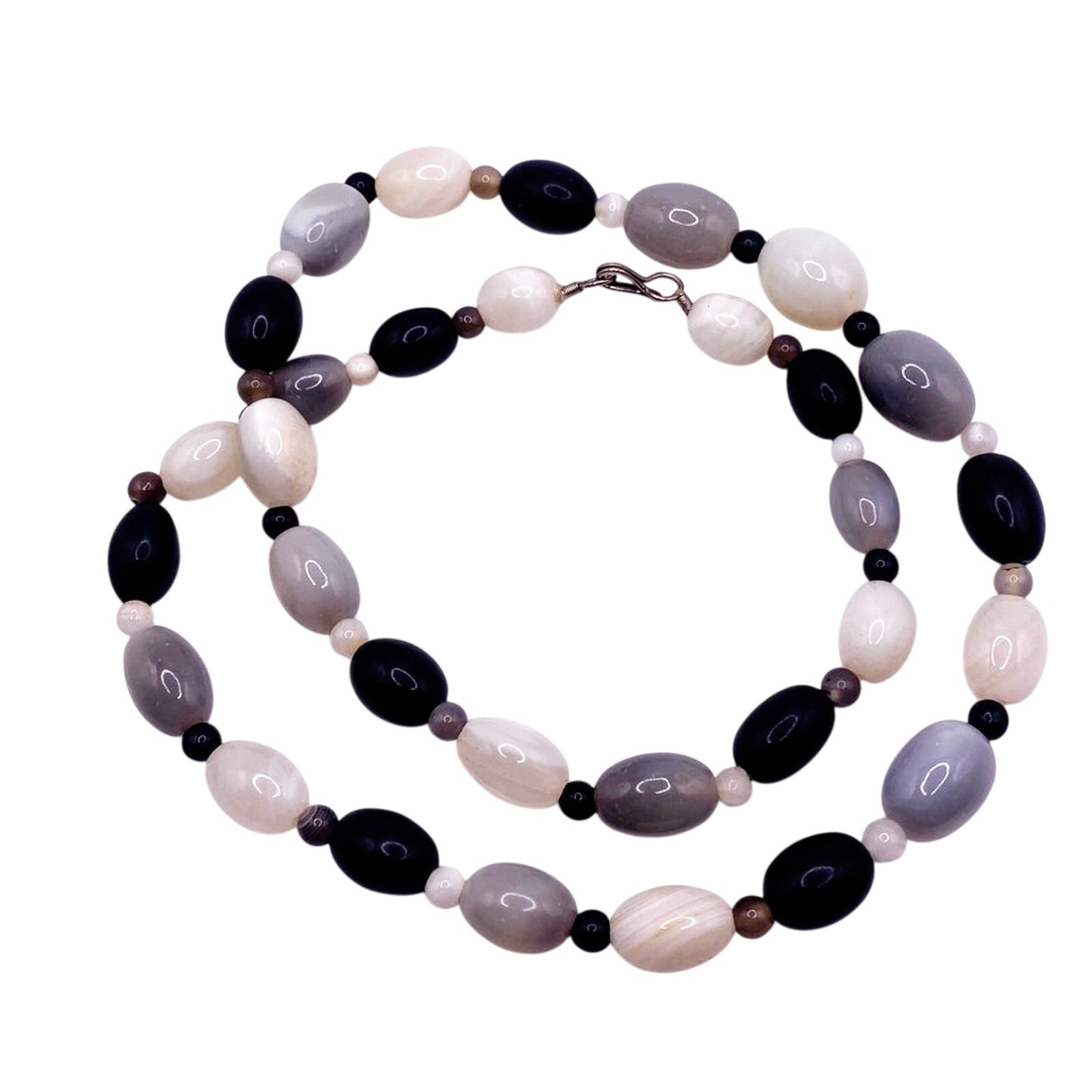 Necklace Agate and Quartz Beads 42”