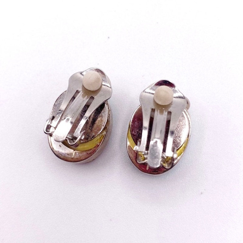Vintage Turquoise And Sterling Silver Plated Clip On Earrings