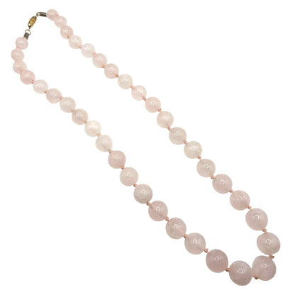Rose Quartz 12mm Beads Large Necklace 24” Long