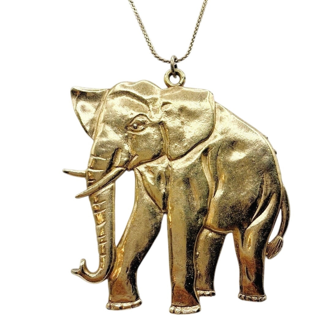 Monet Vintage Elephant Pendant Chain 24”