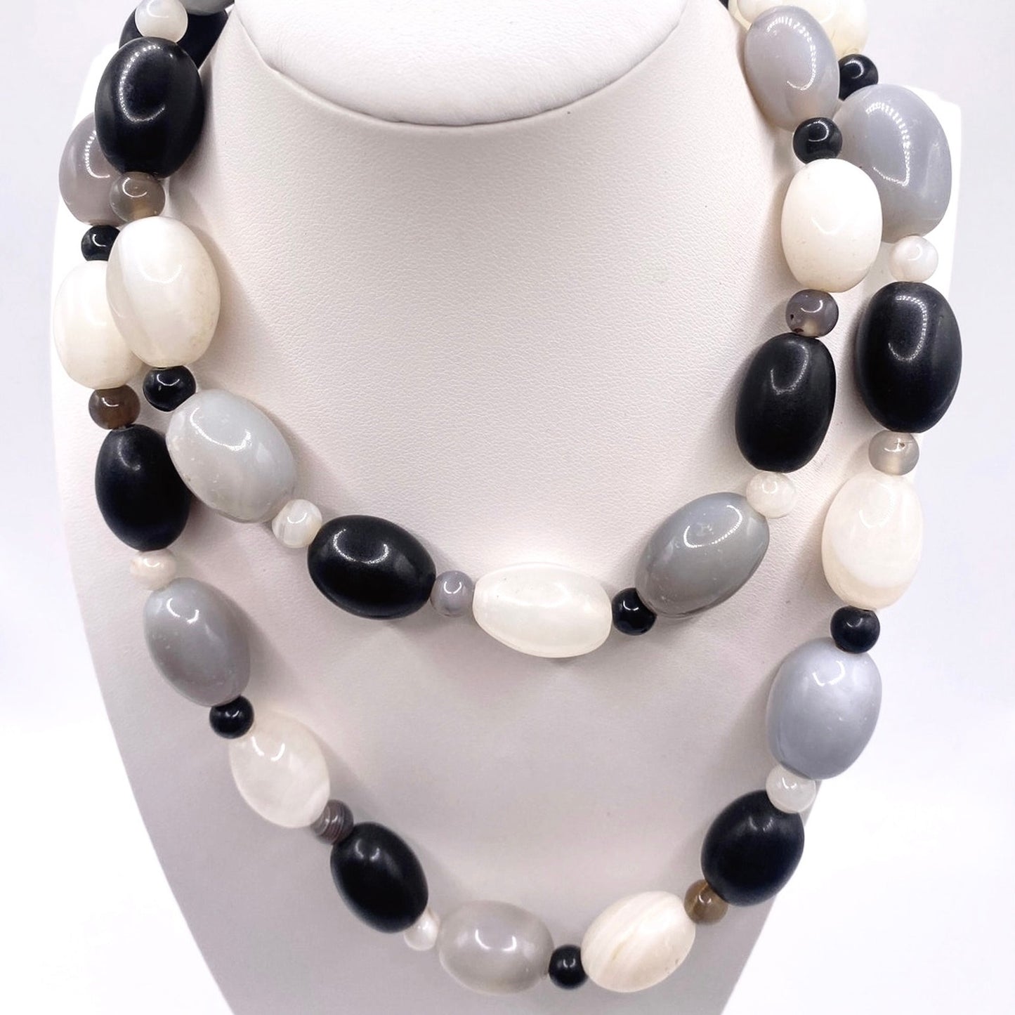 Necklace Agate and Quartz Beads 42”