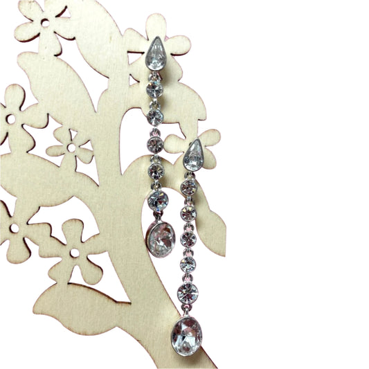 GIVENCHY Long Drop Crystal Earrings