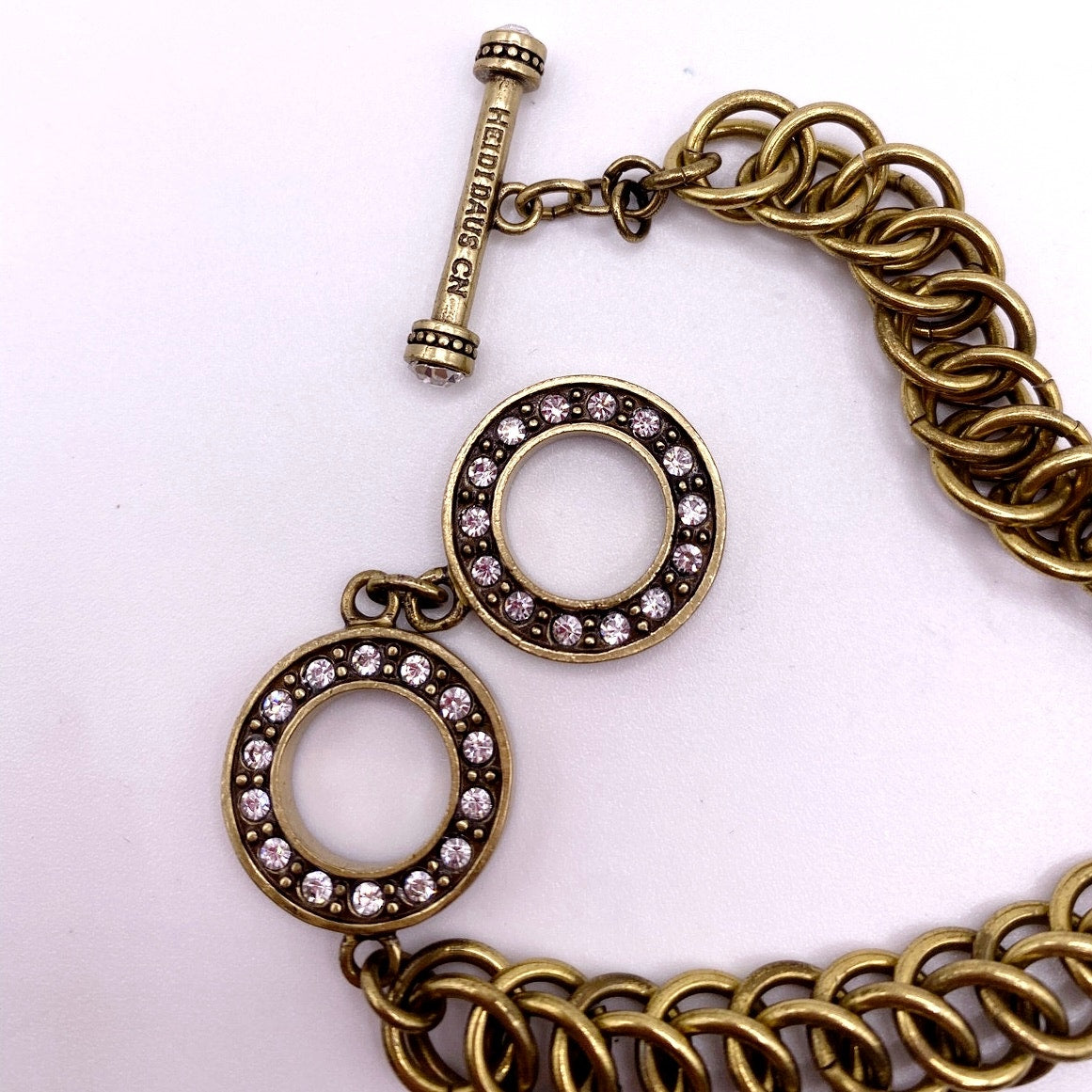 Heidi Daus Bracelet Black Crystal Charm Toggle Closure