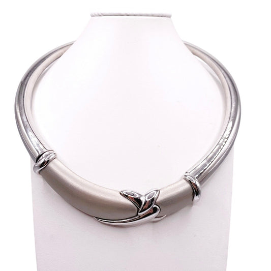 Napier Vintage Bib Necklace Silver Tone 16”