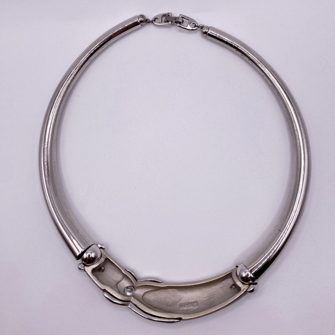 Napier Vintage Bib Necklace Silver Tone 16”