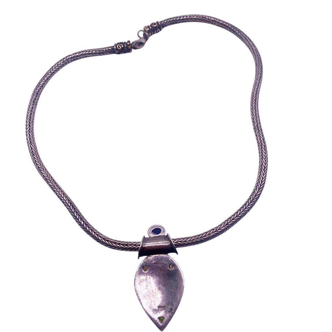 S Silver Byzantine Design Necklace Gemstones