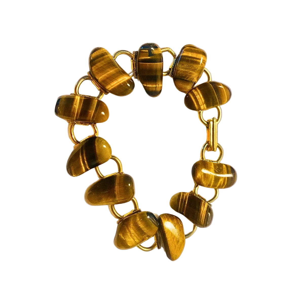 Tiger Eye Stones Vintage Bracelet 7"