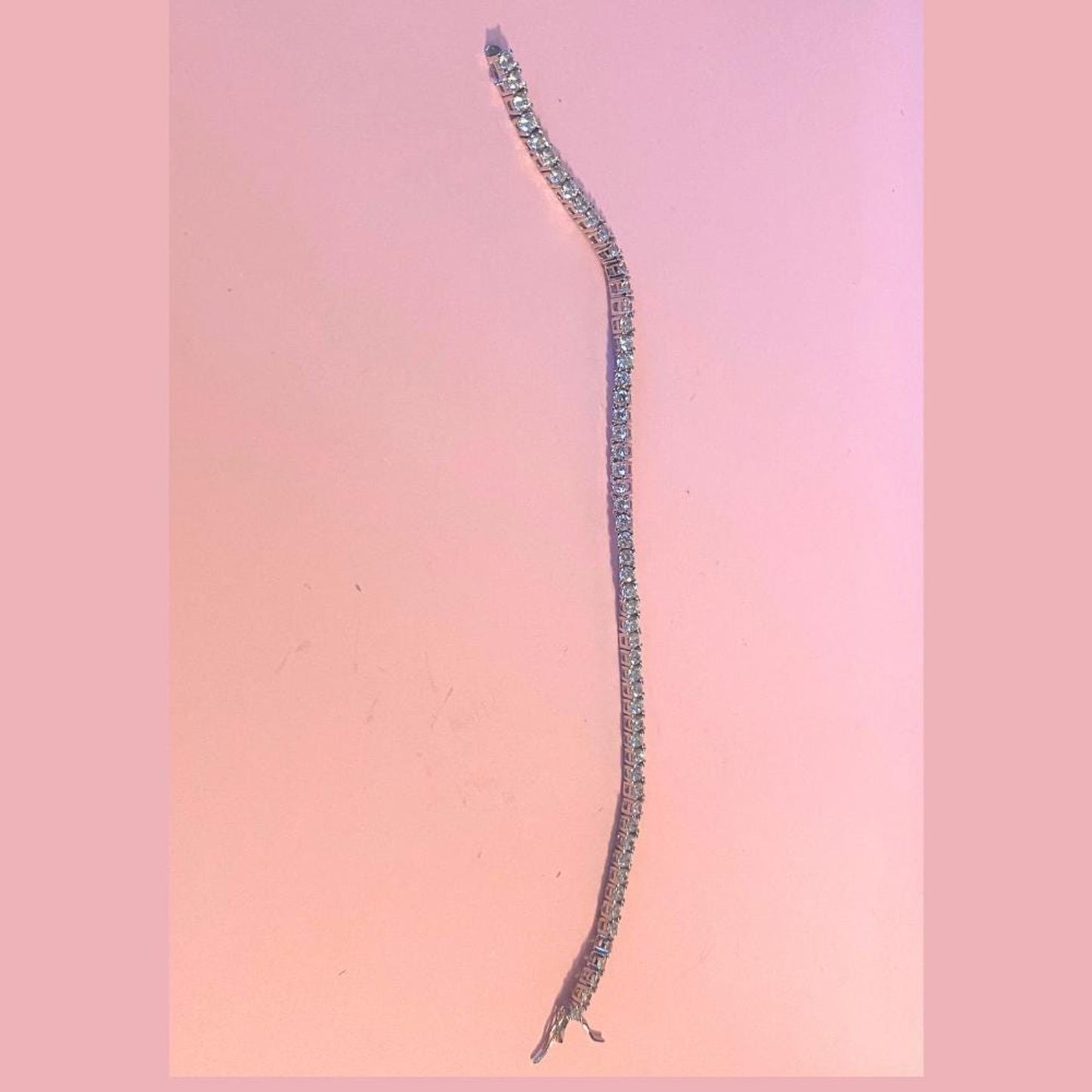 CZ St Silver Tennis Style Bracelet