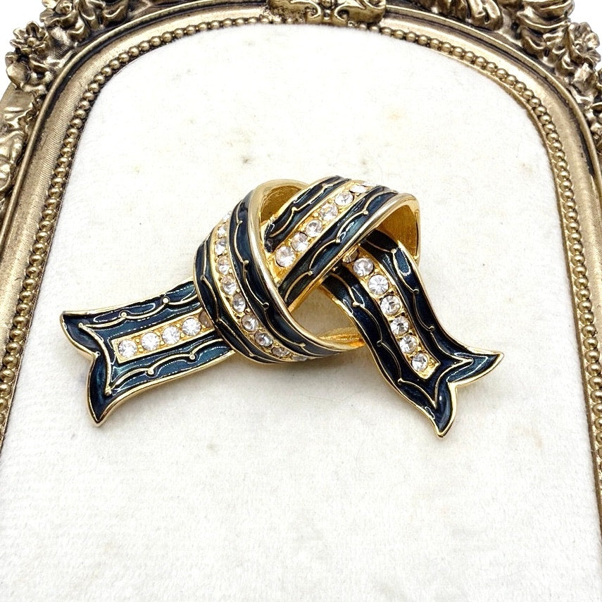 Joan Rivers Vintage Enamel Knott Brooch