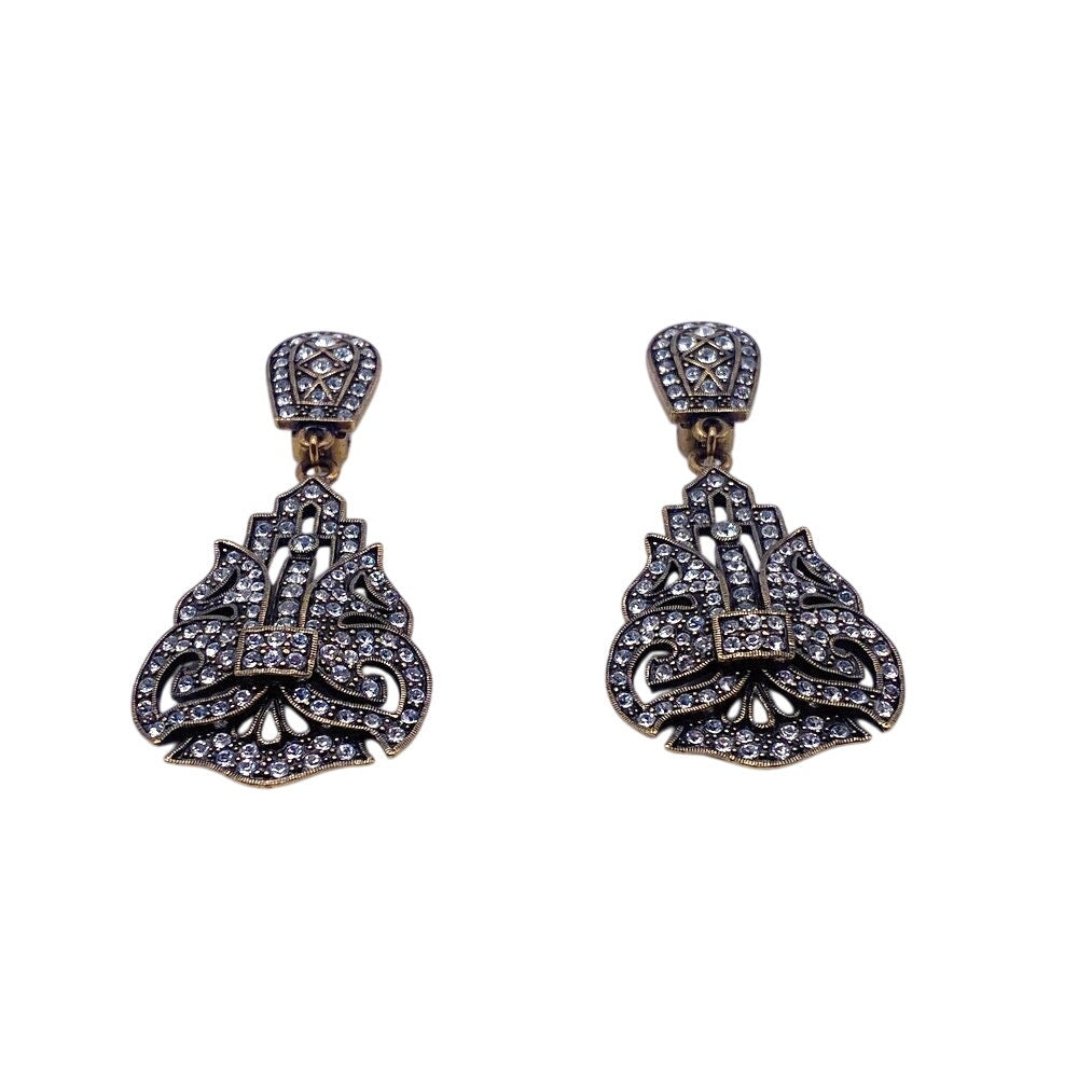 Heidi Daus Crystals Drop Clip On Earrings