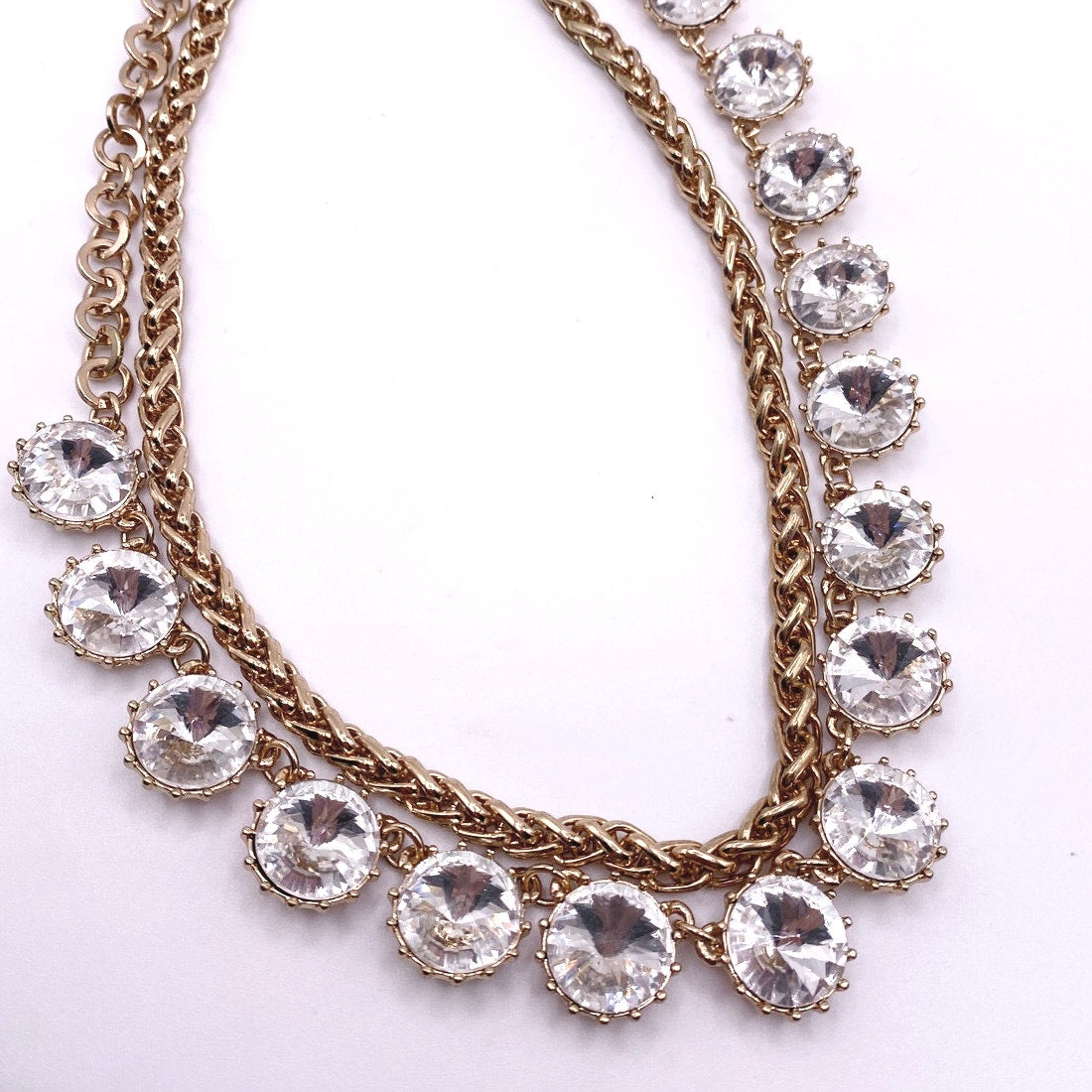 Vintage Ravioli Rhinestones Adjustable Necklace