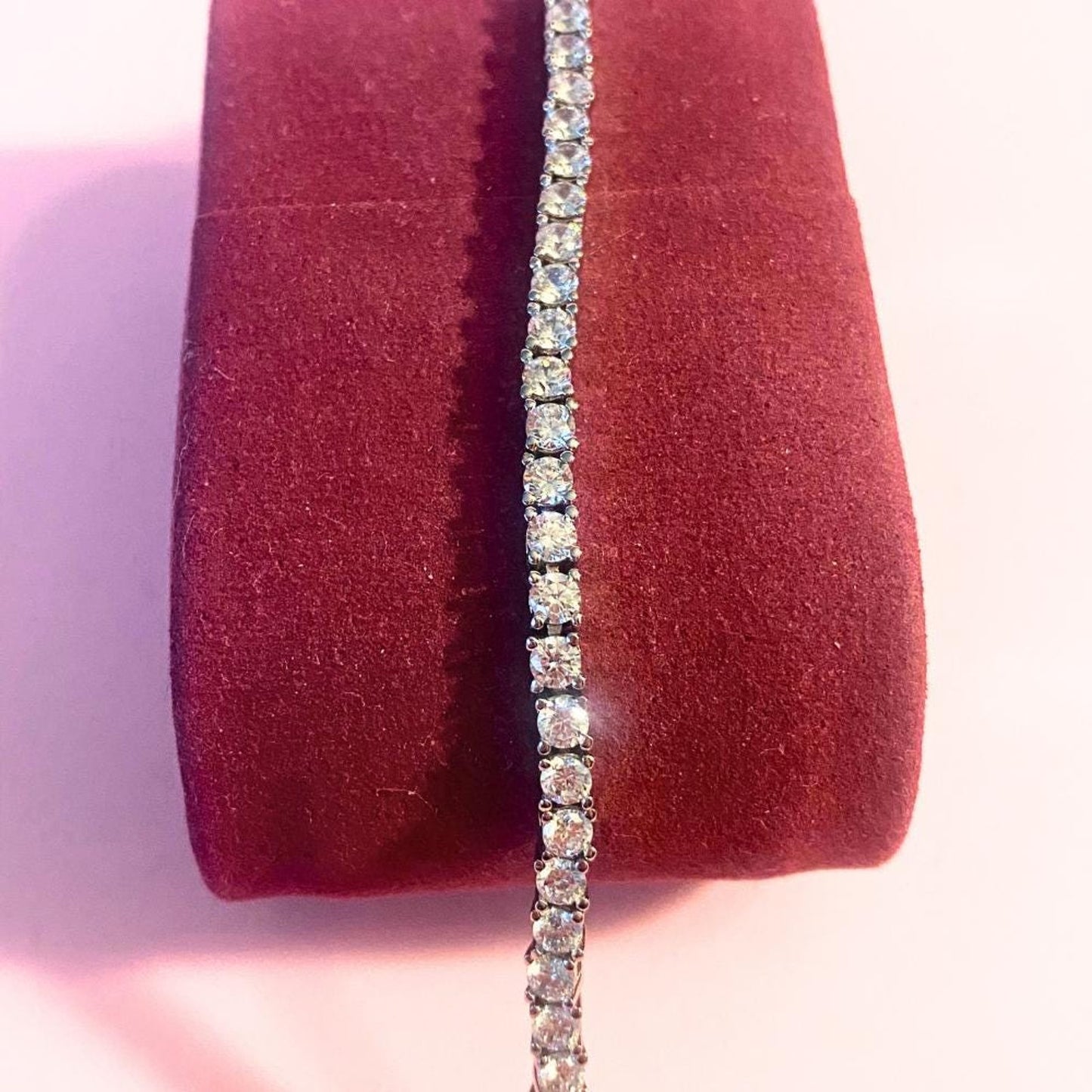 CZ St Silver Tennis Style Bracelet