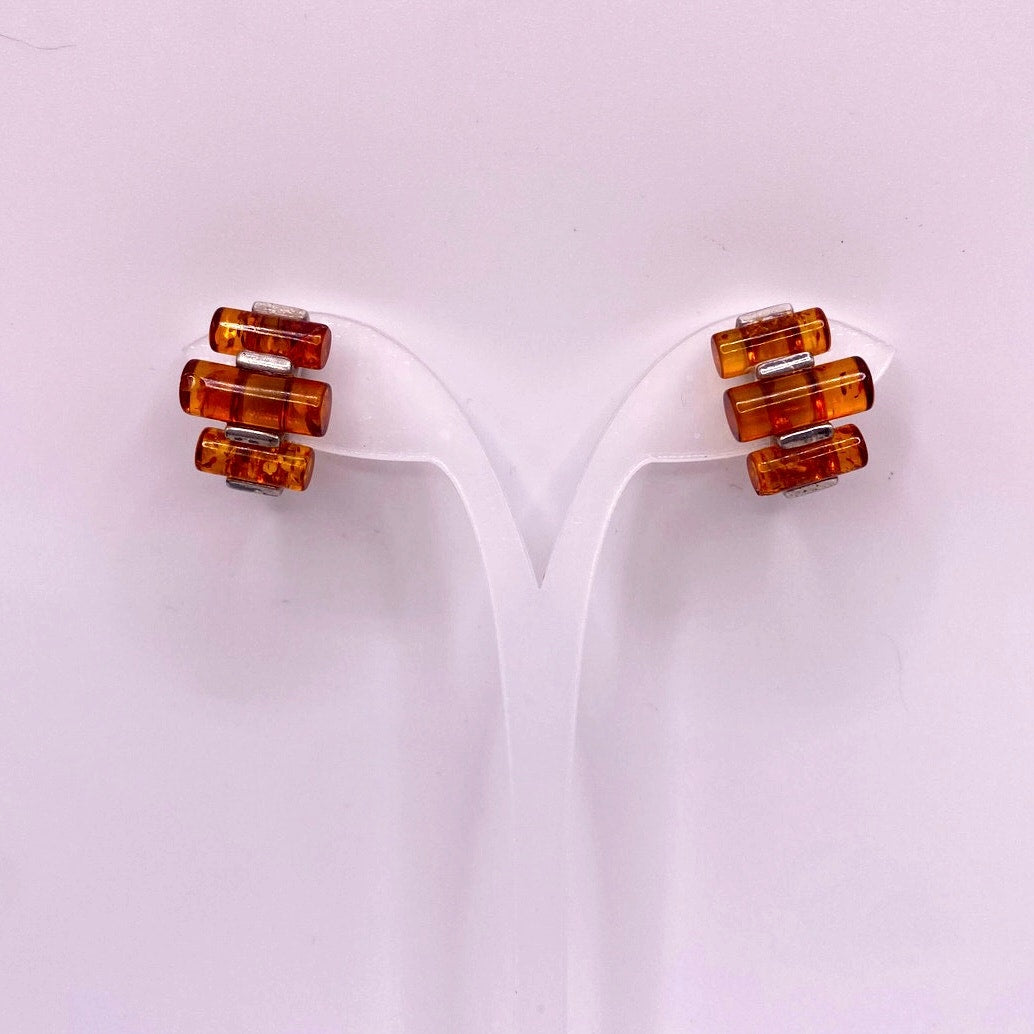 Baltic Amber St Silver ClipOn Earrings