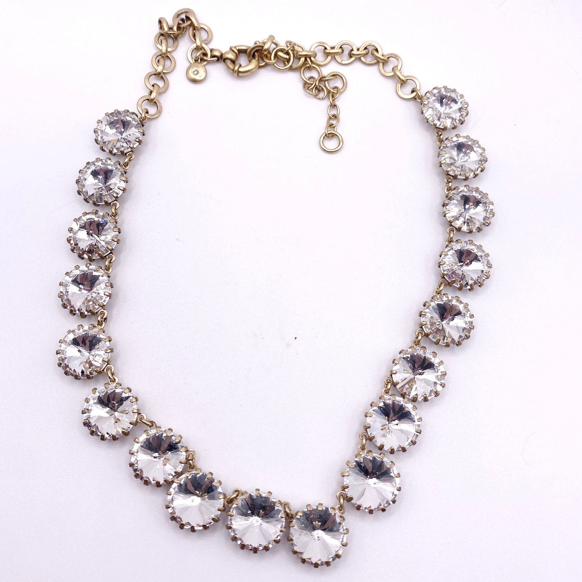 J Crew Necklace Ravioli Rhinestones Stones