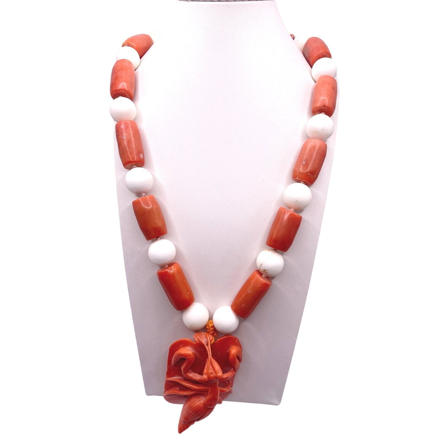 VTG Necklace Salmon Coral Angel Skin Coral 18” 6 ounces