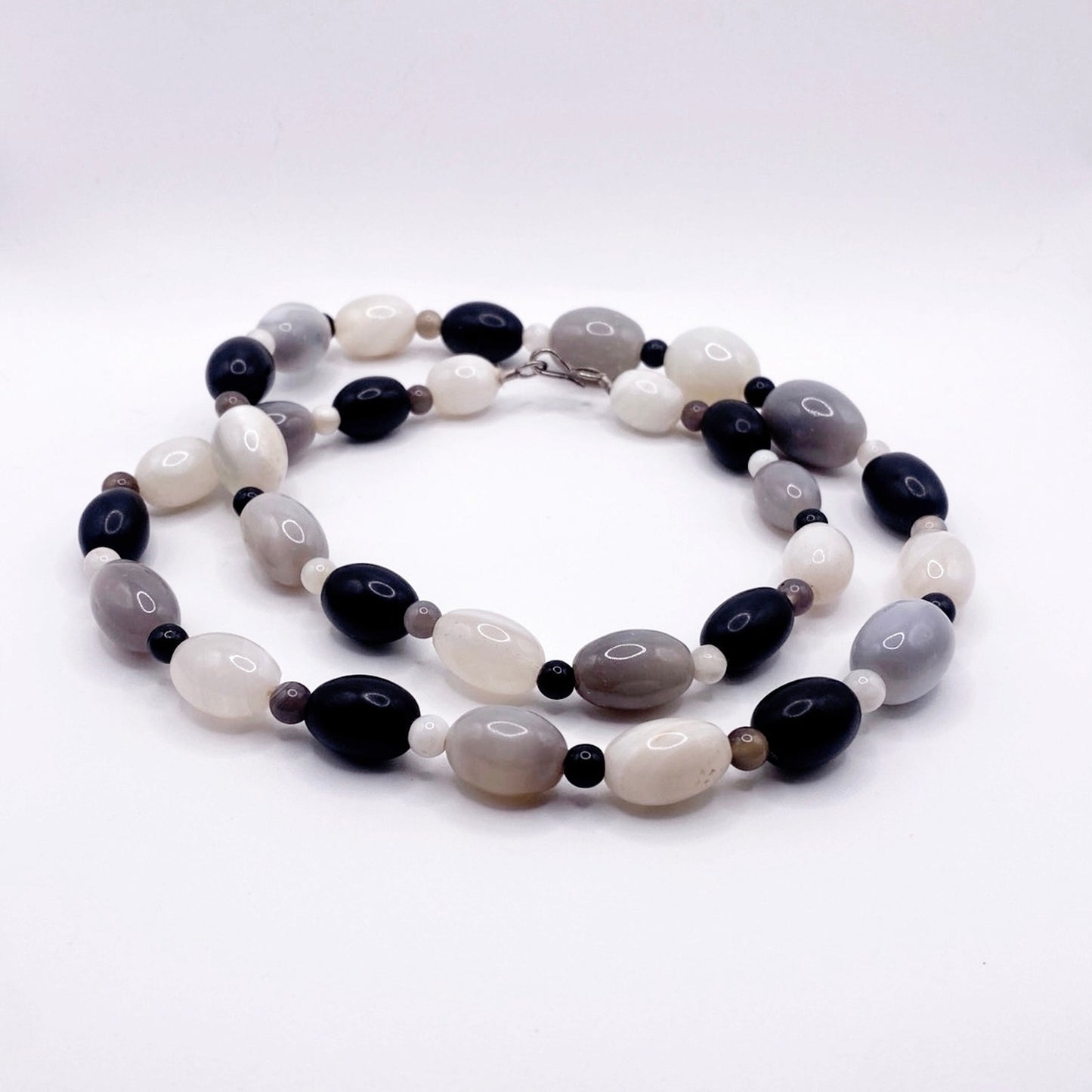 Necklace Agate and Quartz Beads 42”