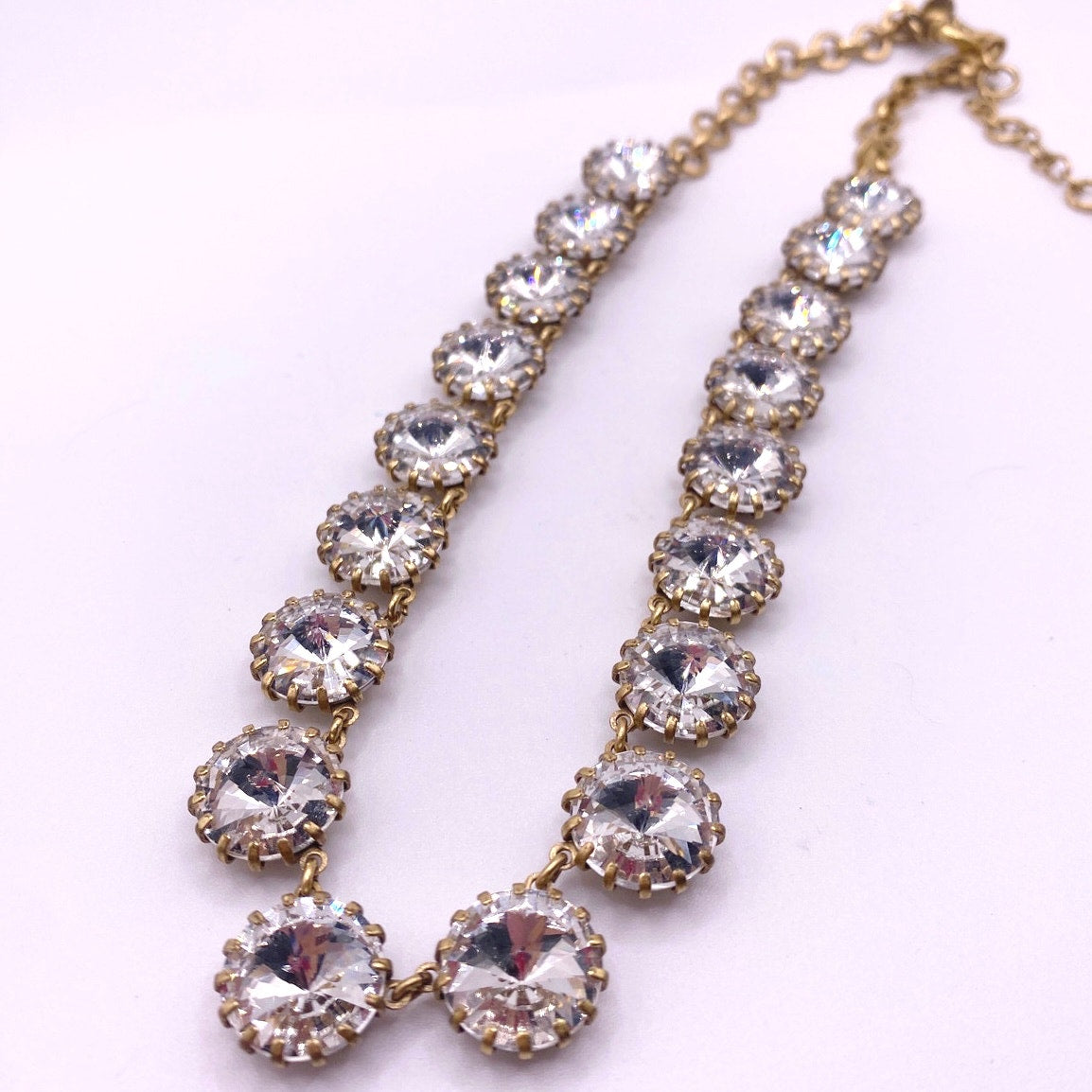 J Crew Necklace Ravioli Rhinestones Stones