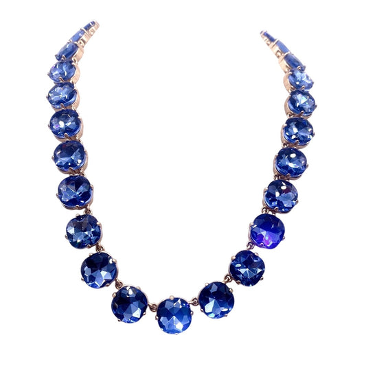 Bella Jack Blue Rhinestones Necklace Beautiful Shine